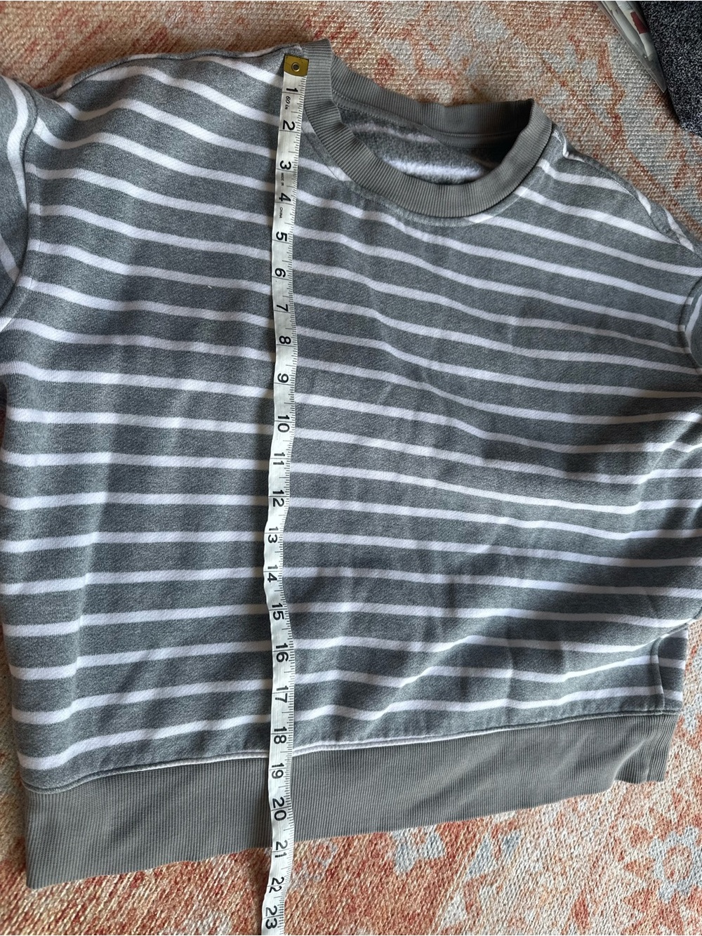 Lululemon Perfectly Oversized Crewneck 
Yachtie Stripe Grey White W3JPAS size 2? - Picture 5 of 6
